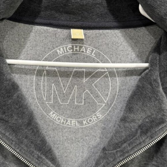MICHAEL KORS Sweatshirt Womens Med. Velour Track Jacket Full Zip High Neck Gray - Picture 4 of 7